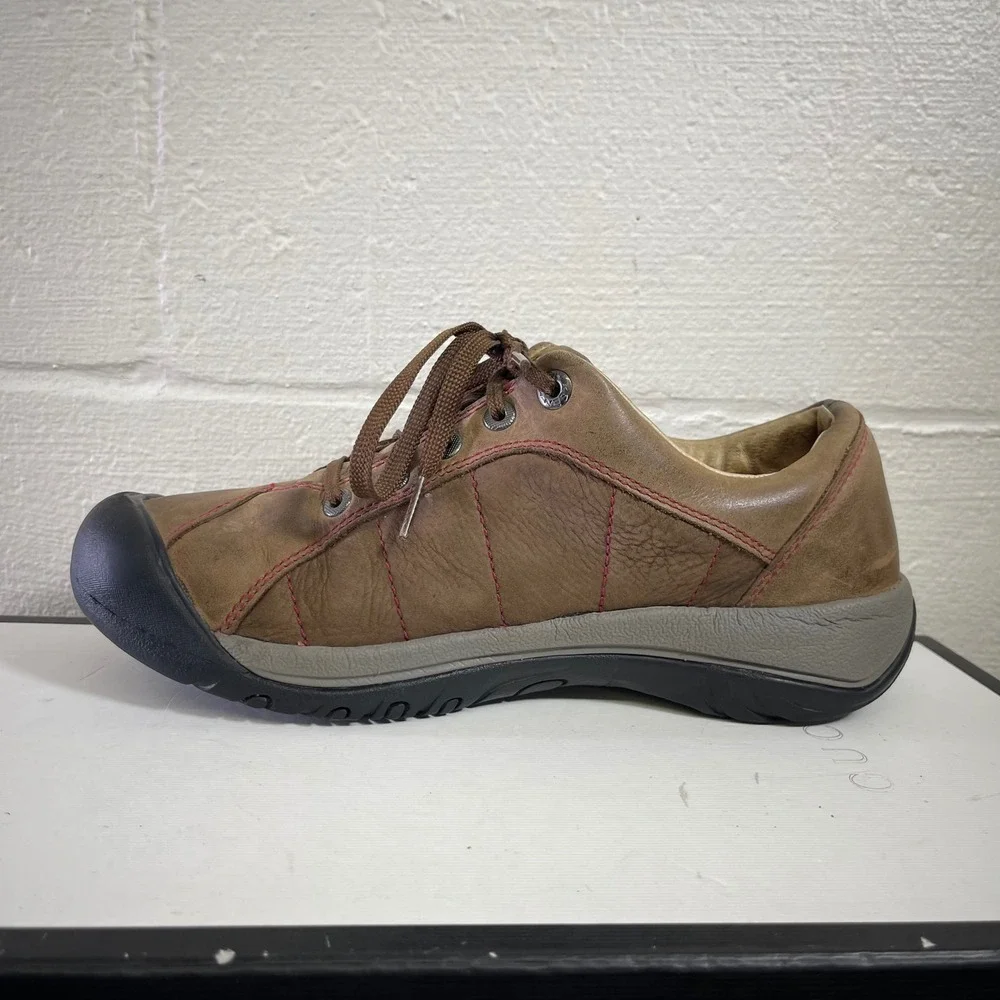 Keen Presidio Brown Leather Comfort Walking Shoes Lace up Women's‎ 8.5 US/6 UK